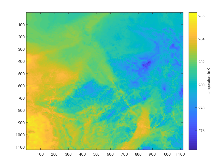 Fine 10 m-temperature after downscaling with rules